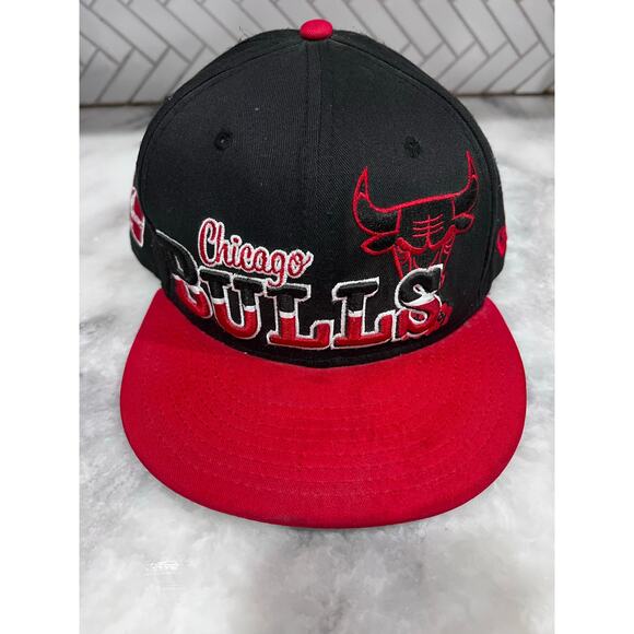 New Era 9FIFTY Chicago Bulls Hardwood Classics Snapback Hat Black Red NBA Cap - Picture 7 of 9